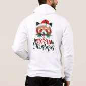 Funny Red Panda Frohe Weihnachten Hoodie (Rückseite)