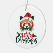 Funny Red Panda Frohe Weihnachten Keramik Ornament (Links)