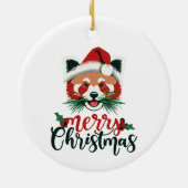 Funny Red Panda Frohe Weihnachten Keramik Ornament (Hinten)
