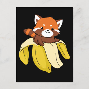 Funny Red Panda Geschenk Kinder Banana Red Panda Postkarte