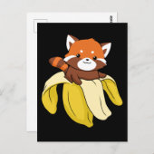 Funny Red Panda Geschenk Kinder Banana Red Panda Postkarte (Vorne/Hinten)