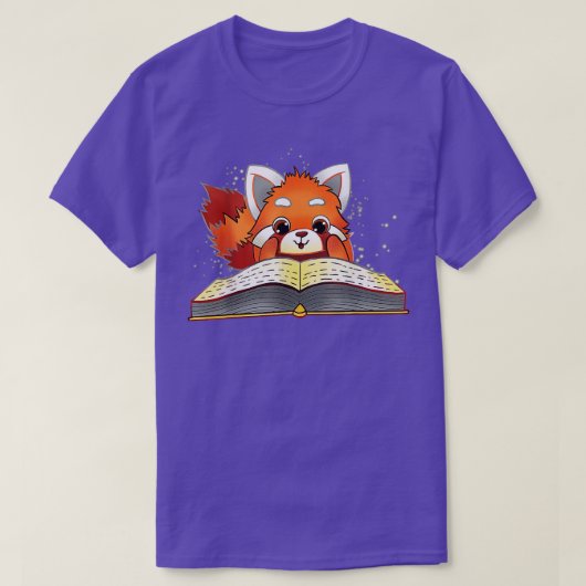 Funny Red Panda Reading T-Shirt (Design vorne)