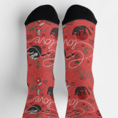 Funny Red Peace und Liebe Kitten Weihnachten Socken (Oben)