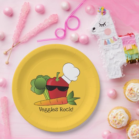 Funny Red Pepper Gemüse Pappteller (Party)