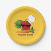 Funny Red Pepper Gemüse Pappteller (Vorderseite)