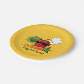 Funny Red Pepper Gemüse Pappteller (Schrägansicht)
