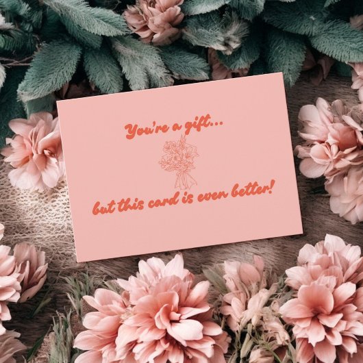 Funny Red & Pink Holiday Typografy Gift Card