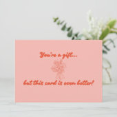 Funny Red & Pink Holiday Typografy Gift Card (Stehend Vorderseite)