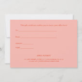 Funny Red & Pink Holiday Typografy Gift Card (Rückseite)