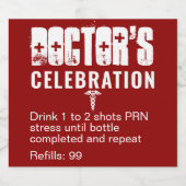 Funny Red Prescription Doctor Celebration Alkoholflaschenetikett (Einzelnes Label)