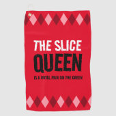 Funny Red Raute Die Slice Queen ... Golfhandtuch (Vorderseite)