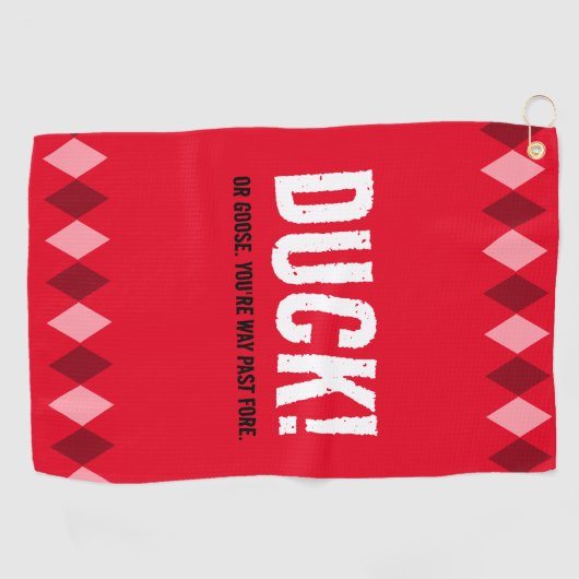 Funny Red Raute Duck! Golfhandtuch (Horizontal)