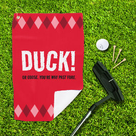 Funny Red Raute Duck! Golfhandtuch