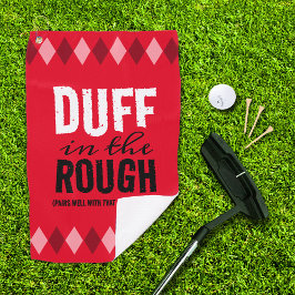 Funny Red Raute Duff in Rough Golfhandtuch