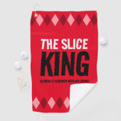 Funny Red Raute The Slice King ... Golfhandtuch (Insitu)