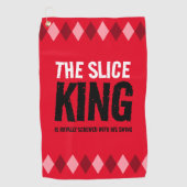 Funny Red Raute The Slice King ... Golfhandtuch (Vorderseite)