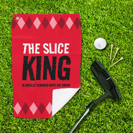 Funny Red Raute The Slice King ... Golfhandtuch