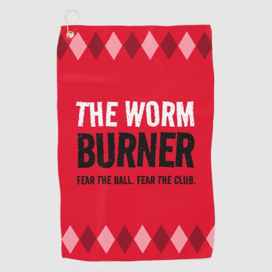 Funny Red Raute The Worm Burner ... Golfhandtuch (Vorderseite)