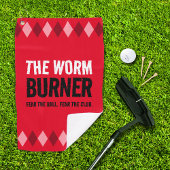 Funny Red Raute The Worm Burner ... Golfhandtuch
