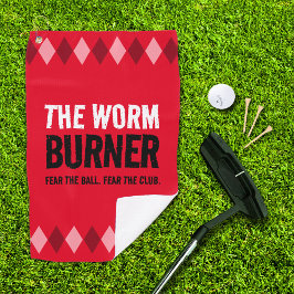 Funny Red Raute The Worm Burner ... Golfhandtuch