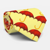 Funny Red Regenschirm Muster auf gelb Krawatte (Gerollt)