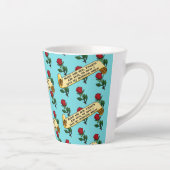 Funny Red Roses Are Red Coffee Poem Ribbon Pattern Milchtasse (Rechts)