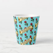 Funny Red Roses Are Red Coffee Poem Ribbon Pattern Milchtasse (Vorderseite)