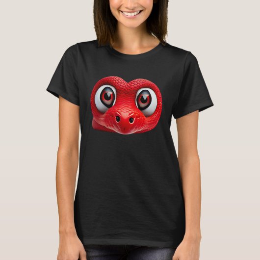Funny Red Snake. Cute Snake T-Shirt (Vorderseite)