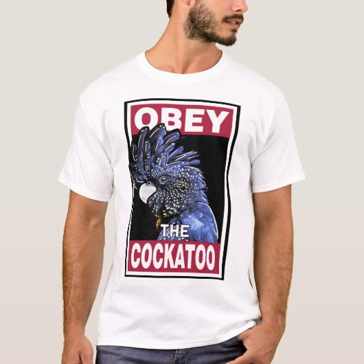 Funny Red Tged Black Cockatoo - Vogelkunst T-Shirt (Vorderseite)