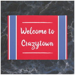 Funny Red und Blue Crazy Town Door Mat Fußmatte