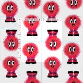 Funny Red Warm Fuzzy Critter Stoff (Kachel)