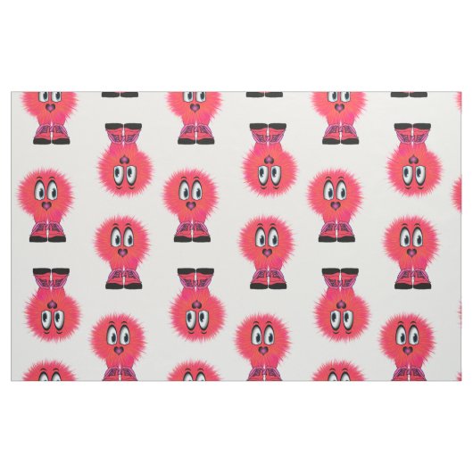 Funny Red Warm Fuzzy Critter Stoff (Fat Quarter (45,7 x 55,9 cm))