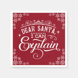 Funny Red Weihnachten Liebe Santa I kann erklären Serviette