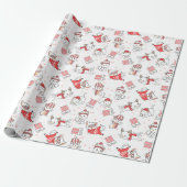 Funny Red Weihnachtslieder auf Weißwrapping Paper Geschenkpapier (Ungerollt)