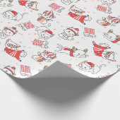 Funny Red Weihnachtslieder auf Weißwrapping Paper Geschenkpapier (Ecke)