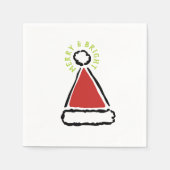 Funny Red Weihnachtsmannmütze Merry and Bright Zit Serviette (Vorderseite)