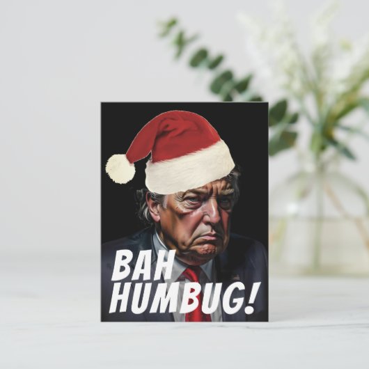 Funny Red Weihnachtsmannmütze Trump Uggli Weihnach Postkarte (Stehend Vorderseite)