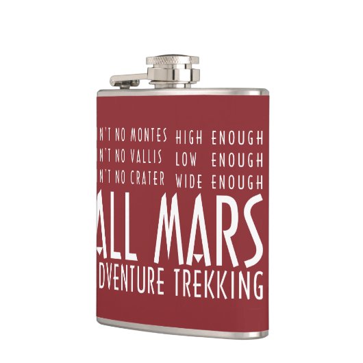 Funny Red White Alle Mars Trekking Abenteuer Flachmann (Links)