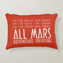 Funny Red White Alle Mars Trekking Abenteuer Outdo Dekokissen