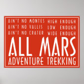 Funny Red White Alle Mars Trekking Abenteuer Poster (Vorne)