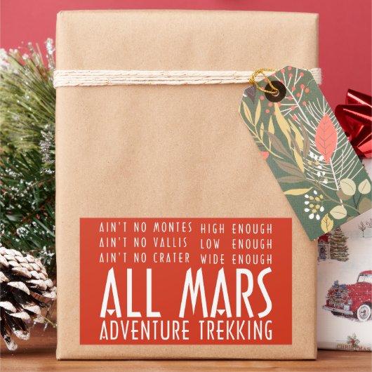 Funny Red White Alle Mars Trekking Abenteuer Rechteckiger Aufkleber (Feiertag)
