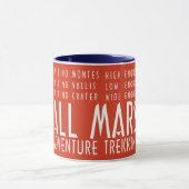 Funny Red White Alle Mars Trekking Abenteuer Tasse (Zentrum)