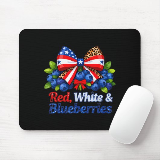 Funny Red White And Blueberries Matching Graphic P Mousepad (Mit Mouse)