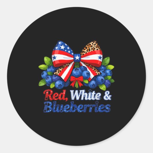 Funny Red White And Blueberries Matching Graphic P Runder Aufkleber (Vorderseite)