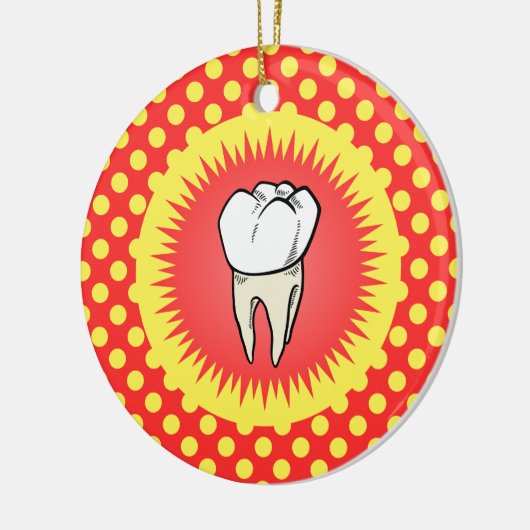 Funny Red White Beige Extracted Molar Sternexplosi Keramik Ornament (Links)