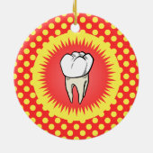 Funny Red White Beige Extracted Molar Sternexplosi Keramik Ornament (Hinten)