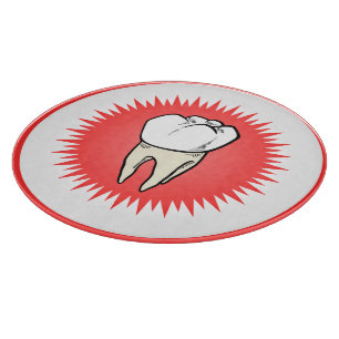Funny Red White Beige Extracted Molar Sternexplosi Schneidebrett