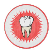Funny Red White Beige Extracted Molar Sternexplosi Schneidebrett (Vorderseite)