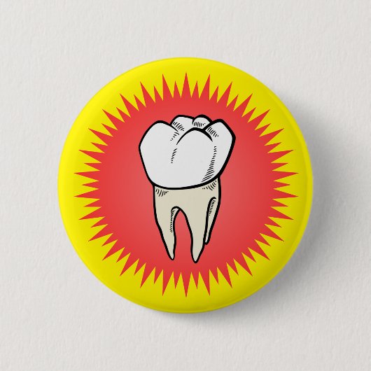 Funny Red White Extracted Molar Sternexplosion Car Button (Vorderseite)
