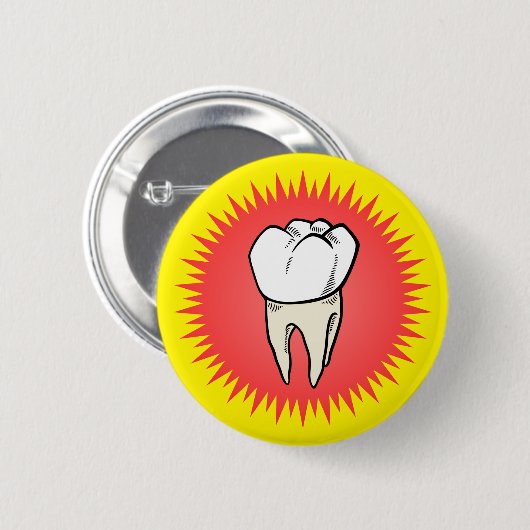 Funny Red White Extracted Molar Sternexplosion Car Button (Vorne & Hinten)